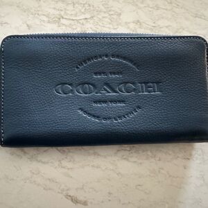 Coach Deep Blue Accordion Long Wallet